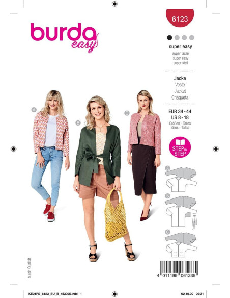 Patrón de chaqueta - Burda 6123