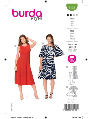 Patrón de vestido - Burda 6133