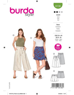 Patrón de falda-pantalón - Burda 6138