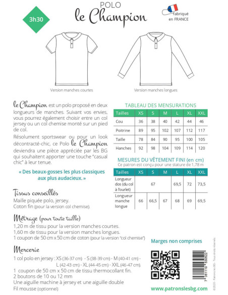 Patrón de polo para hombre El Campeón - Los BG