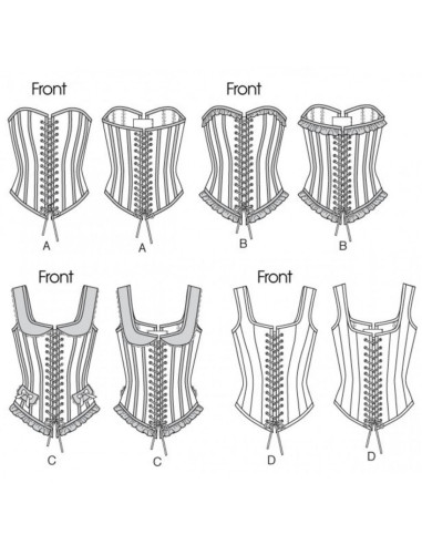 Patrón de corsés - Butterick B5662 34-36-38-40-42 (A5)