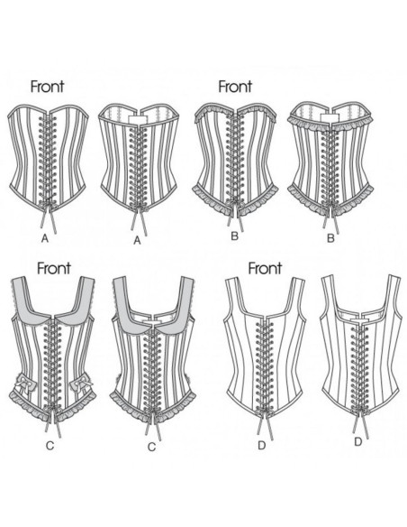 Patrón de corsés - Butterick B5662 34-36-38-40-42 (A5)