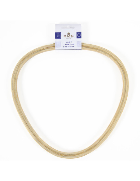 Tambor de bordado de madera fantasía DMC - Triángulo 26,5 x 26 cm