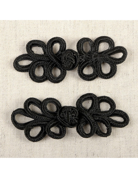 Juego de 2 alamares de lurex - Negro