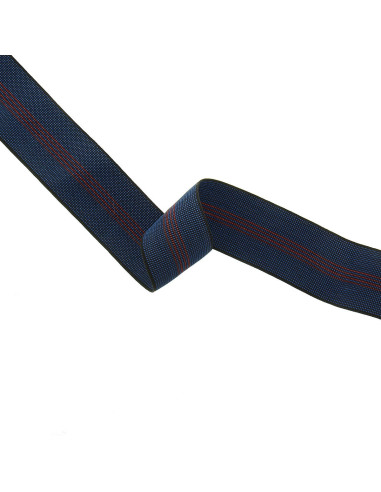 Correa elástica de tapicero de 70 mm azul y roja