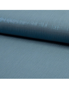 Tejido de doble gasa de algodón lurex - Azul vaquero