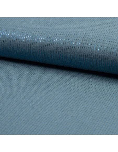Tejido de doble gasa de algodón lurex - Azul vaquero