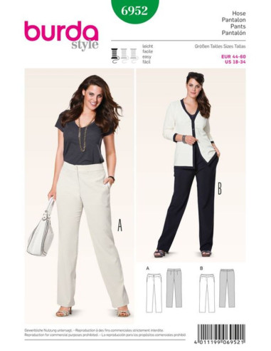 Patrón de pantalón - Burda 6952