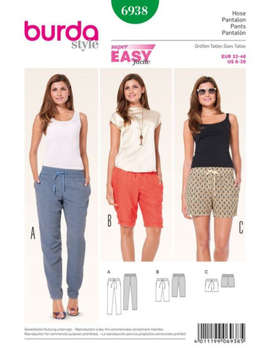 Patrón de pantalón - Burda 6938