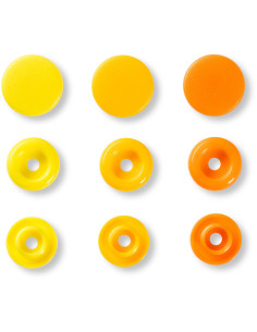 Juego de 30 botones a presión Color Snaps 12,4 mm - Amarillo, amarillo anaranjado y naranja 2