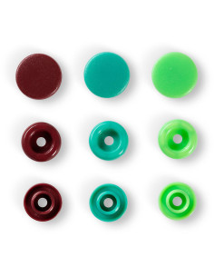 Juego de 30 botones a presión Color Snaps 12,4 mm - Verde, verde claro y marrón 2