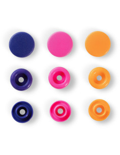 Juego de 30 botones a presión Color Snaps 12,4 mm - Naranja, fucsia y violeta 2