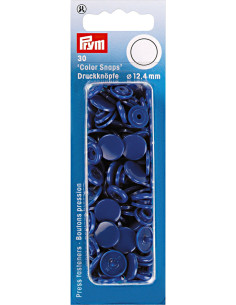 Juego de 30 botones a presión Color Snaps 12,4 mm - Azul real