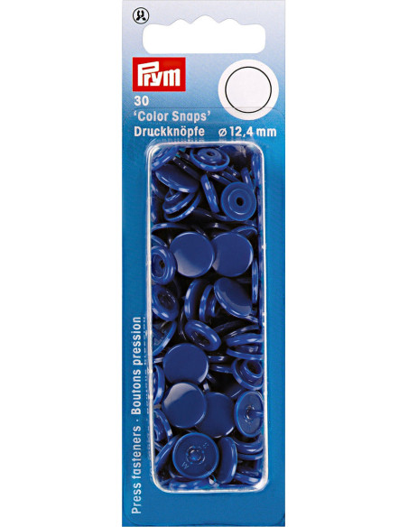 Juego de 30 botones a presión Color Snaps 12,4 mm - Azul real