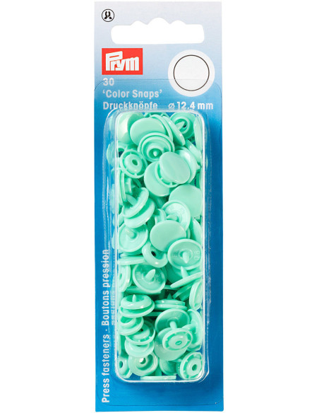 Juego de 30 botones a presión Color Snaps 12,4 mm - Menta