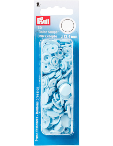 Juego de 30 botones a presión Color Snaps 12,4 mm - Azul claro