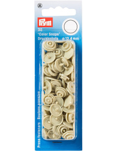 Juego de 30 botones a presión Color Snaps 12,4 mm - Beige