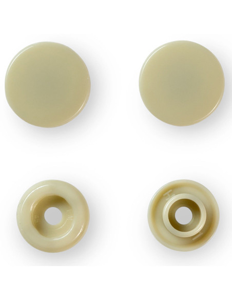Juego de 30 botones a presión Color Snaps 12,4 mm - Beige