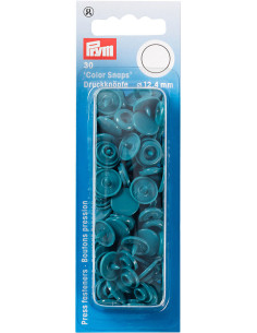 Juego de 30 botones a presión Color Snaps 12,4 mm - Azul petróleo