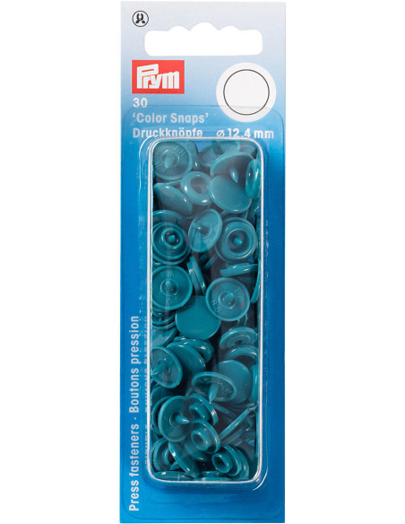 Juego de 30 botones a presión Color Snaps 12,4 mm - Azul petróleo