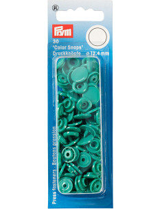 Juego de 30 botones a presión Color Snaps 12,4 mm - Verde esmeralda