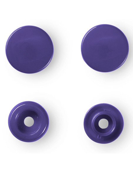 Juego de 30 botones a presión Color Snaps 12,4 mm - Violeta oscuro