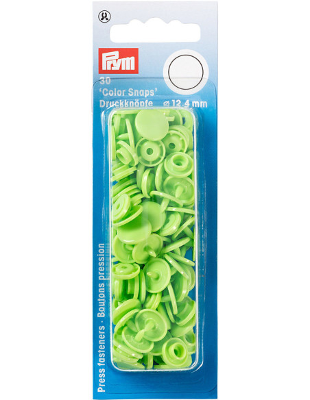 Juego de 30 botones a presión Color Snaps 12,4 mm - Verde manzana
