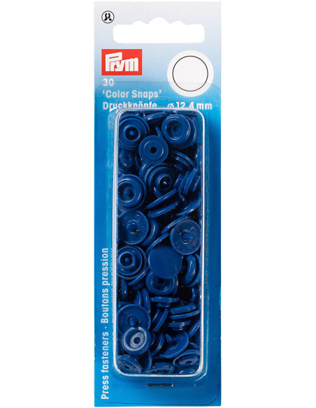 Juego de 30 botones a presión Color Snaps 12,4 mm - Azul oscuro