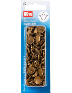 Juego de 30 botones a presión Color Snaps Estrellas 12,4 mm - Oro