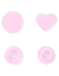 Juego de 30 botones a presión Color Snaps Corazones 12,4 mm - Rosa 2