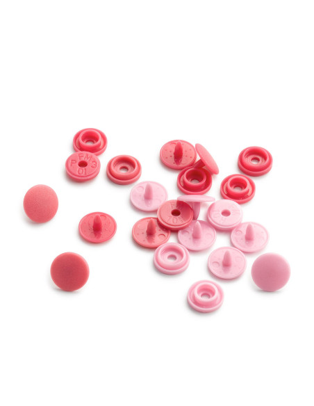 Juego de 36 botones a presión Color Snaps Mini 9 mm - Gama de Rosas