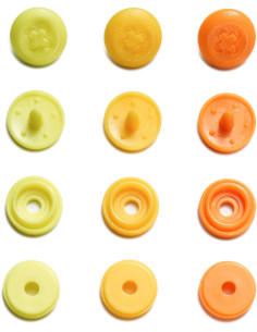 Juego de 36 botones a presión Color Snaps Mini 9 mm Óptico - Amarillo, amarillo anaranjado y naranja 2