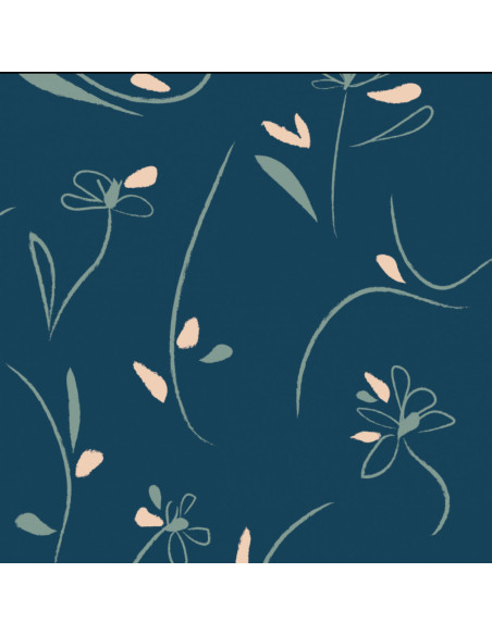Tejido sarga de viscosa Bloom azul petróleo - Églantine & Zoé