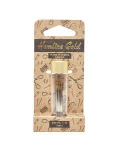 Tubo de vidrio con 10 agujas de coser largas premium