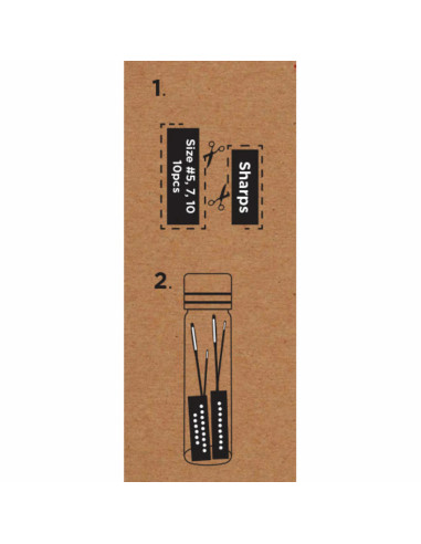 Tubo de vidrio con 10 agujas de coser largas premium