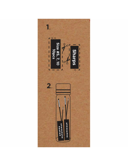 Tubo de vidrio con 10 agujas de coser largas premium