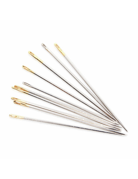 Tubo de vidrio con 10 agujas de coser para acolchado premium