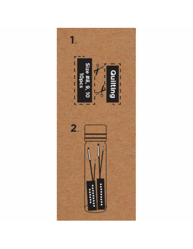 Tubo de vidrio con 10 agujas de coser para acolchado premium