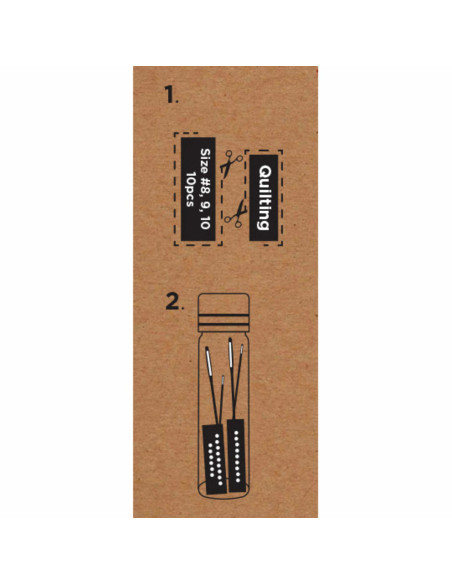 Tubo de vidrio con 10 agujas de coser para acolchado premium