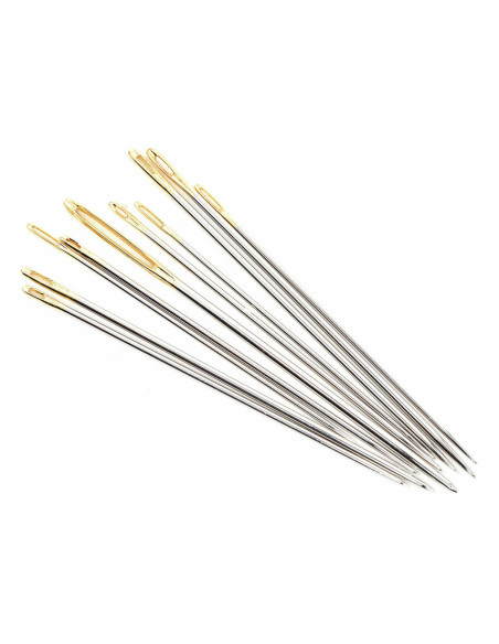Tubo de vidrio con 10 agujas de coser y bordar surtidas premium