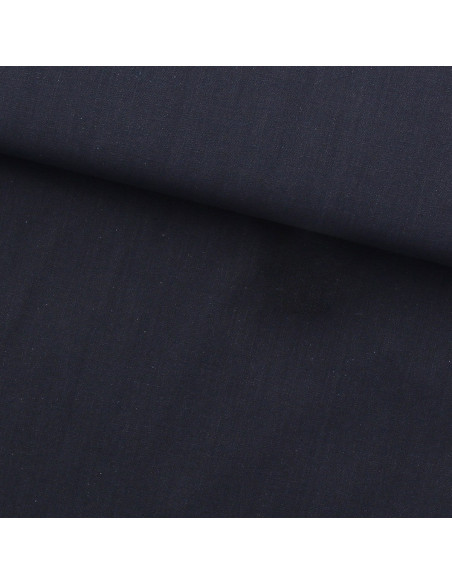 Tejido de algodón sashiko liso Olympus - Azul marino
