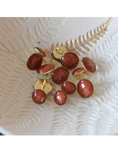 Botín con lentejuelas doradas - Caramelo