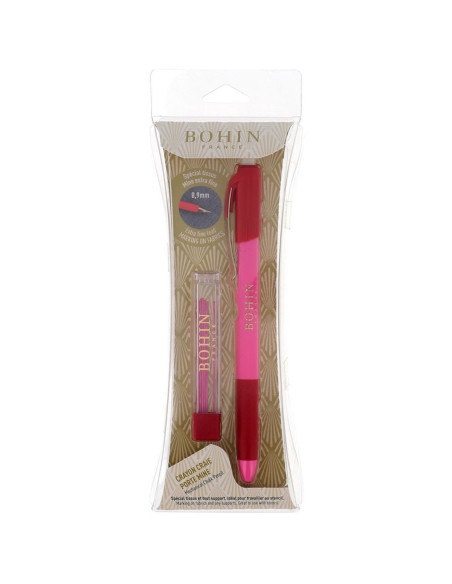 Lápiz de tiza portaminas extra fino Bohin - Rosa