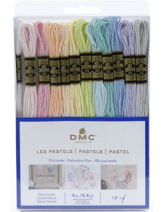 Paquete de 12 madejas de hilos para bordar mouliné DMC - Los pasteles