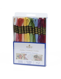 Paquete de 24 madejas de hilos para bordar mouliné DMC - Floral 2
