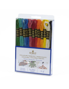 Paquete de 12 madejas de hilos para bordar mouliné DMC - Colores pasión 2