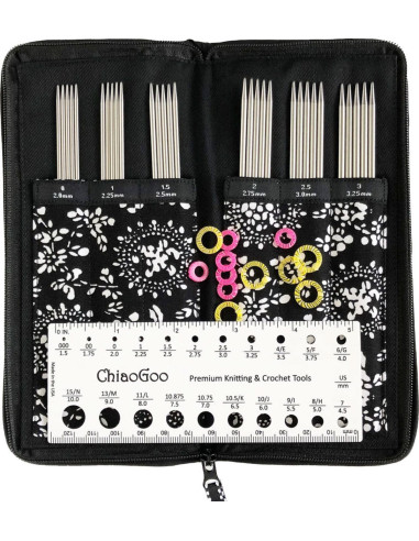 Kit de agujas de doble punta de metal ChiaoGoo