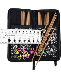 Kit agujas de doble punta de bambú Chiaogoo