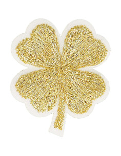 Parche termoadhesivo trébol lurex - Oro