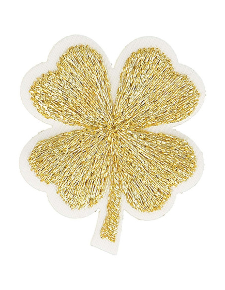 Parche termoadhesivo trébol lurex - Oro
